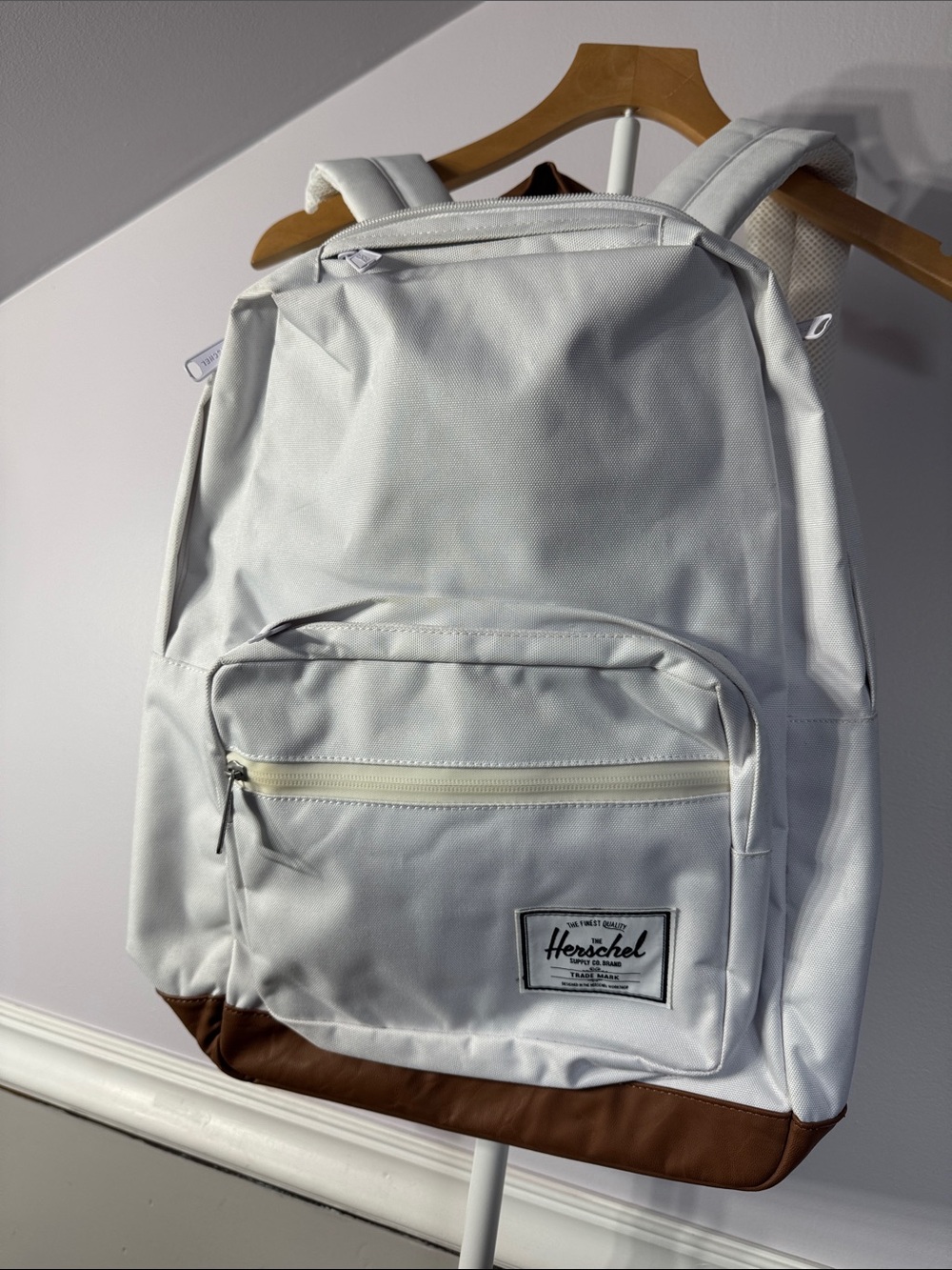 Herschel Supply Company White Backpack with Brown Base NWOTS !
